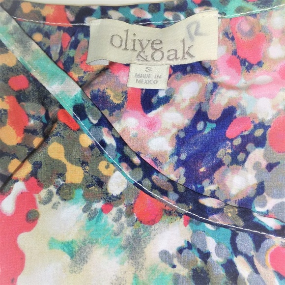 Olive & Oak Splatter Print Racer Back Tank Blouse - Picture 6 of 8